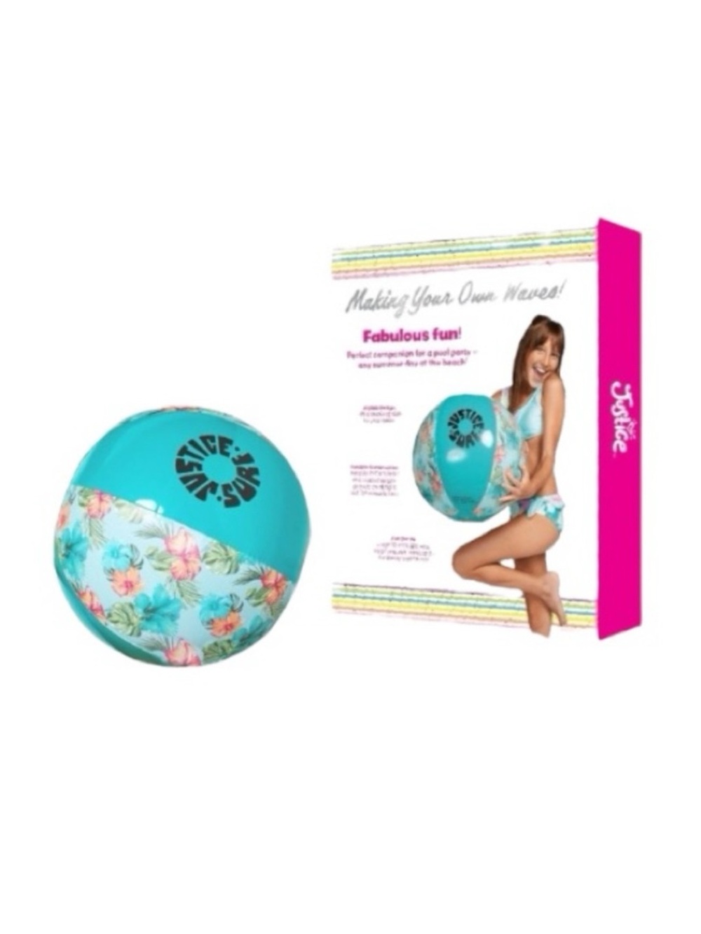 Justice Blue Beach Ball for Vibrant Poolside Fun